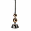 Base de candeeiro de metal prateado e cobre