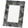 Moldura de vidro com impressão de folhas douradas 10x15cm