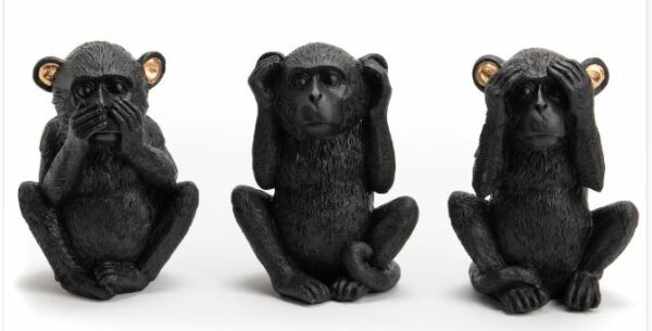 Set 3 Macacos pretos