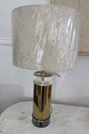 Base de candeeiro em dourado/ acrílico
