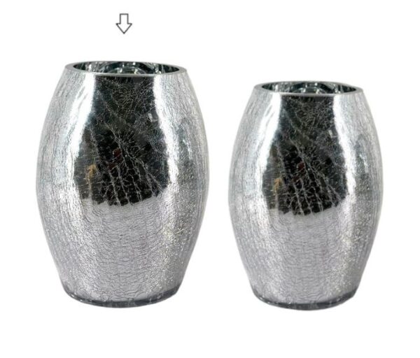 Jarra de vidro silver/craclé maior